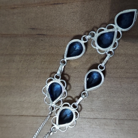 BLUE Topaz Sterling Silver Necklace - Picture 2 of 6